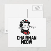 Voorzitter Meow (Mao) Design Briefkaart (Voorkant / Achterkant)