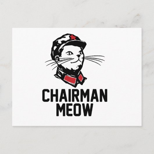 Voorzitter Meow (Mao) Design Briefkaart (Voorkant)