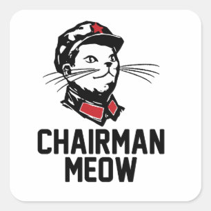 Voorzitter Meow (Mao) Design Vierkante Sticker