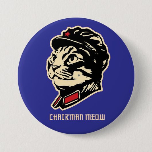 Voorzitter Meow Ronde Button 7,6 Cm (Voorkant)