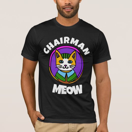 VOORZITTER Miauw grappig Kat t-shirt (Voorkant)