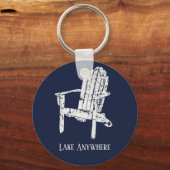 Voorzitter Navy Blue en White Adirondack Personali Sleutelhanger (Voorkant)