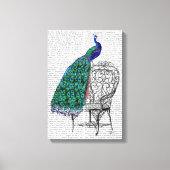 Voorzitter Peacock Canvas Afdruk (Voorkant)