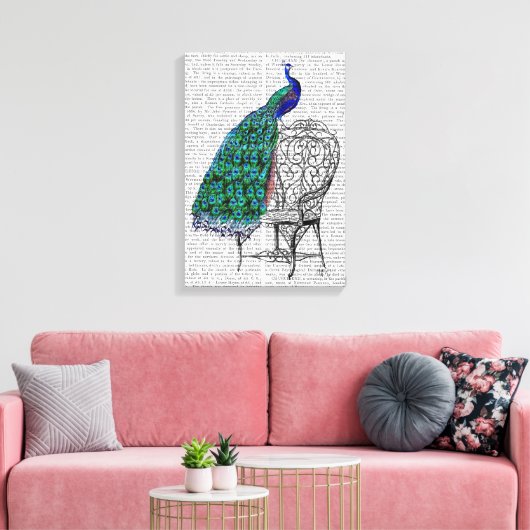 Voorzitter Peacock Canvas Afdruk (Insitu (Woonkamer))