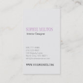 Voorzitter Stager interieurontwerper Visitekaartje (Achterkant)