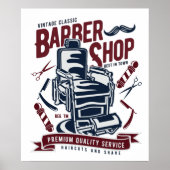  voorzitter van de Barbershop Logo Poster (Voorkant)