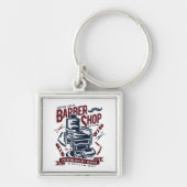  voorzitter van de Barbershop Logo Sleutelhanger (Voorkant)