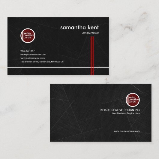 Voorzitter van de CEO van Charcoal Tile Red Liners Visitekaartje (Voorkant / Achterkant)