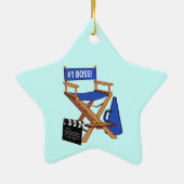 Voorzitter van de directeur: Nummer één bord Keramisch Ornament (Achterkant)