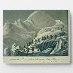 Voorzitter van de heer De Saussure aan de top van  Fotoplaat