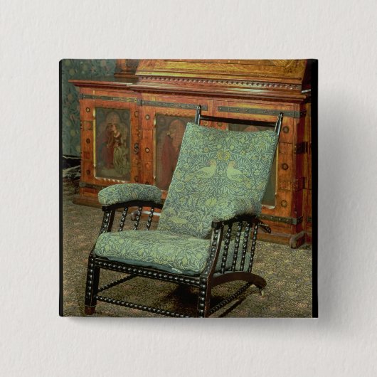 Voorzitter van William Morris Vierkante Button 5,1 Cm (Voorkant)