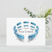 Voorzitters in een Circular Formation Invitation Kaart (Staand voorkant)