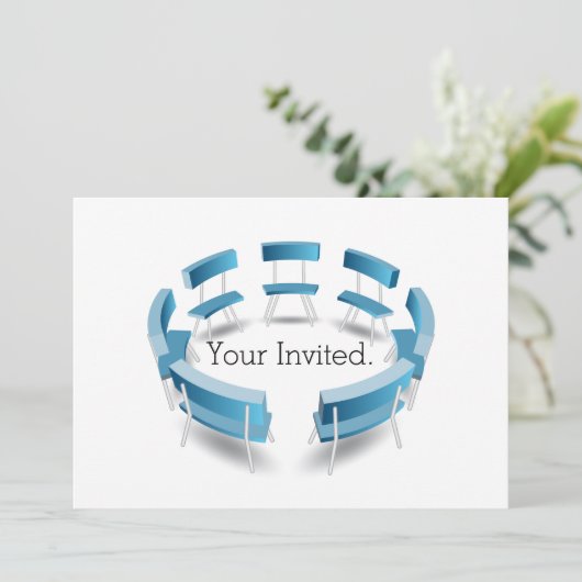 Voorzitters in een Circular Formation Invitation Kaart (Staand voorkant)