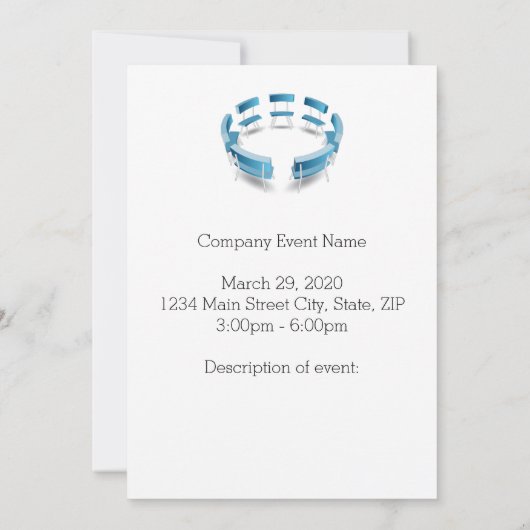 Voorzitters in een Circular Formation Invitation Kaart (Achterkant)