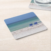 Voorzitters van het strand kartonnen onderzetters (Schuin)