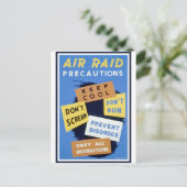 Voorzorgsbord bij luchtaanvallen (1943) briefkaart (Staand voorkant)