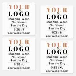 Voorzorgsinstructies en vierkant brede witte kledi labels