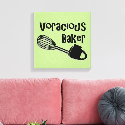 Voracious Baker - Grappige Keukenborden Canvas Afdruk (Insitu (Woonkamer))