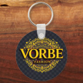VORBE Mode Signature Gold Monogram Sleutelhanger (Voorkant)