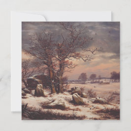 Vordingborg in de winter door J.C. Dahl Fine Art Kaart