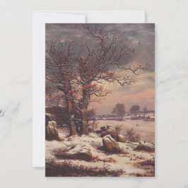 Vordingborg in de winter door J.C. Dahl Fine Art Kaart