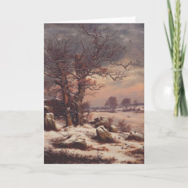 Vordingborg in de winter door J.C. Dahl Fine Art Kaart