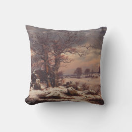 Vordingborg in de winter door J.C. Dahl Fine Art Kussen