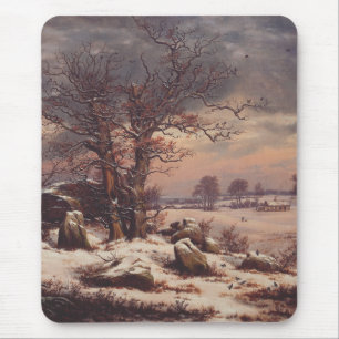 Vordingborg in de winter door J.C. Dahl Fine Art Muismat