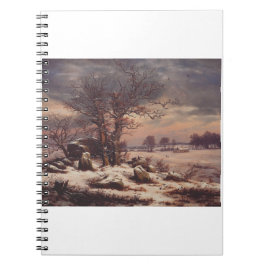 Vordingborg in de winter door J.C. Dahl Fine Art Notitieboek