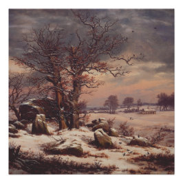 Vordingborg in de winter door J.C. Dahl Fine Art Perfect Poster