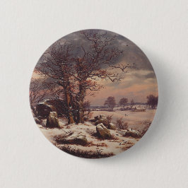 Vordingborg in de winter door J.C. Dahl Fine Art Ronde Button 5,7 Cm