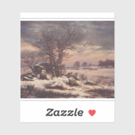 Vordingborg in de winter door J.C. Dahl Fine Art Sticker