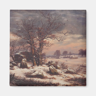 Vordingborg in Winter by J.C. Dahl Fine Art Magneet