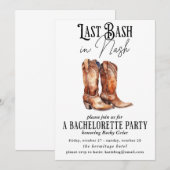 Vorige Bash in Nash Bachelorette Party Cowgirl Wes Kaart (Voorkant / Achterkant)