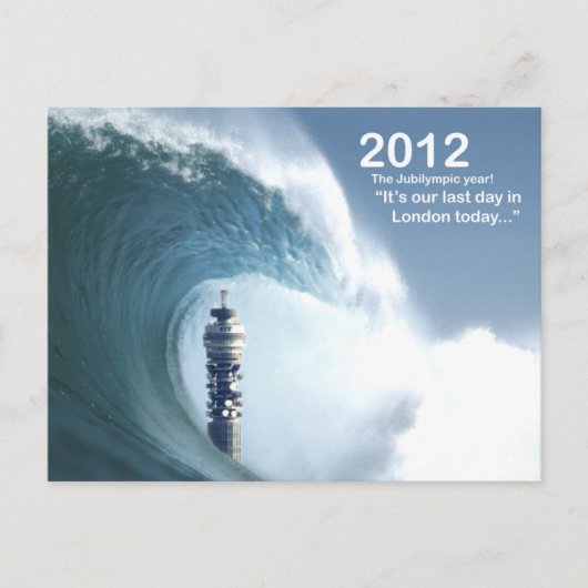 Vorige dag in Londen - een Tsunami Engulfs Londen Briefkaart (Voorkant)