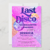 Vorige disco retro 70 bachelorette weekend kaart (Voorkant)