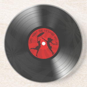 Vorige nacht heeft de DJ mijn leven in de azijn zw Zandsteen Onderzetter