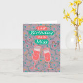 Vorige verjaardag als Miss - Circles Lavender Kaart (Gele Bloem)