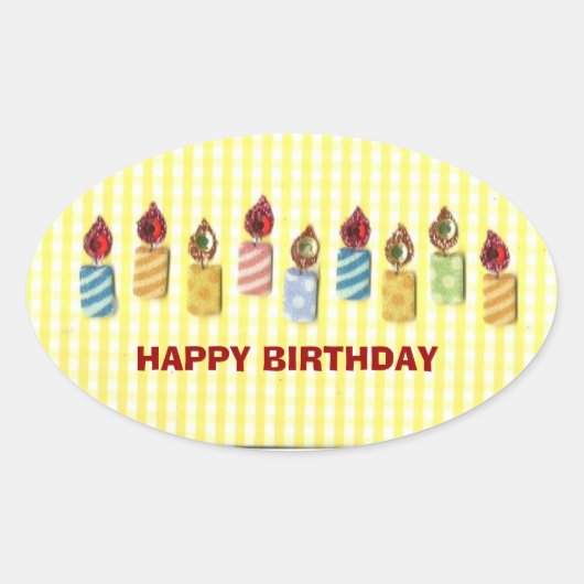 VORIGE verjaardag, Birthday Kandle Sticker (Voorkant)