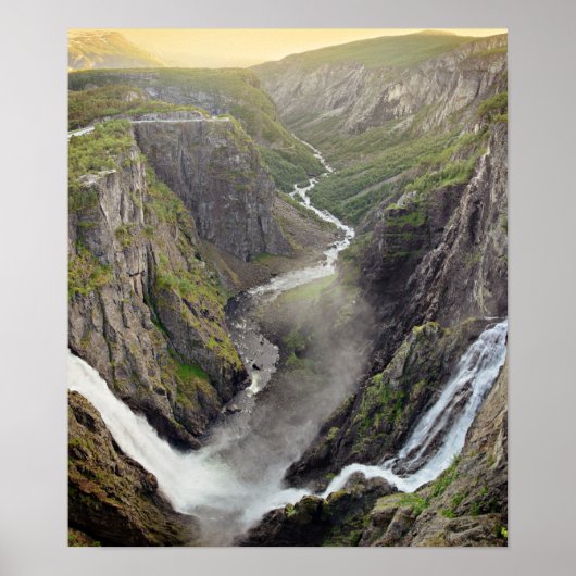 Voringsfossen waterfall in het poster Noorwegen (Voorkant)