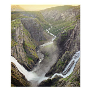 Voringsfossen waterfall in Noorwegen Foto Afdruk