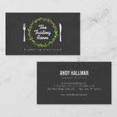 Vork and Knife Krans 4 Catering, Chef, Restaurant Visitekaartje (Voorkant / Achterkant)