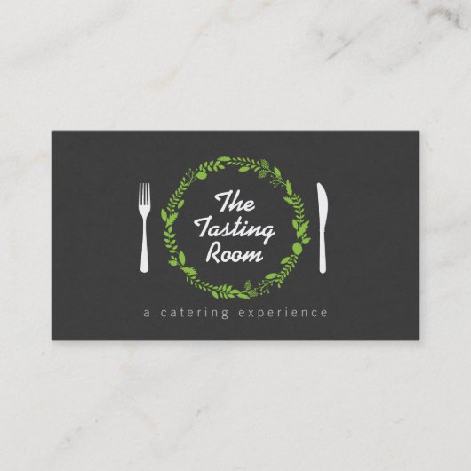 Vork and Knife Krans 4 Catering, Chef, Restaurant Visitekaartje (Voorkant)