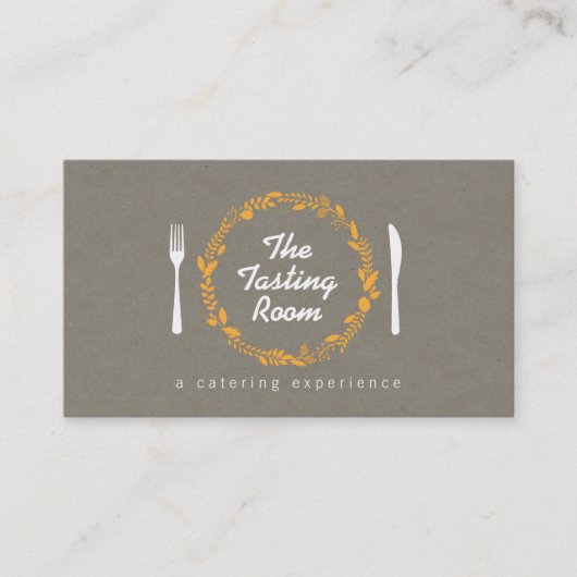 Vork and Knife Krans 5 Catering, Chef, Restaurant Visitekaartje (Voorkant)