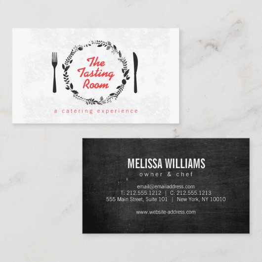 Vork and Knife Krans Catering, Chef, Restaurant Visitekaartje (Voorkant / Achterkant)