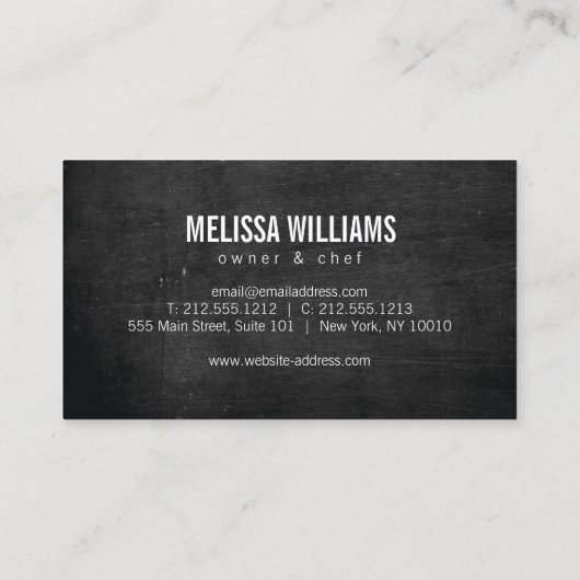 Vork and Knife Krans Catering, Chef, Restaurant Visitekaartje (Achterkant)