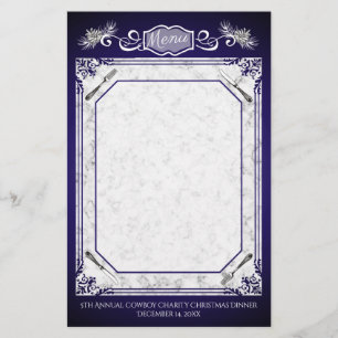 Vork dennenappels Kerst vakantie menu briefpapier