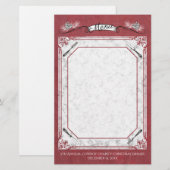 Vork dennenappels Kerst vakantie menu briefpapier (Voorkant / Achterkant)