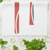 Vork- en lepelontwerp theedoek (Gevouwen)