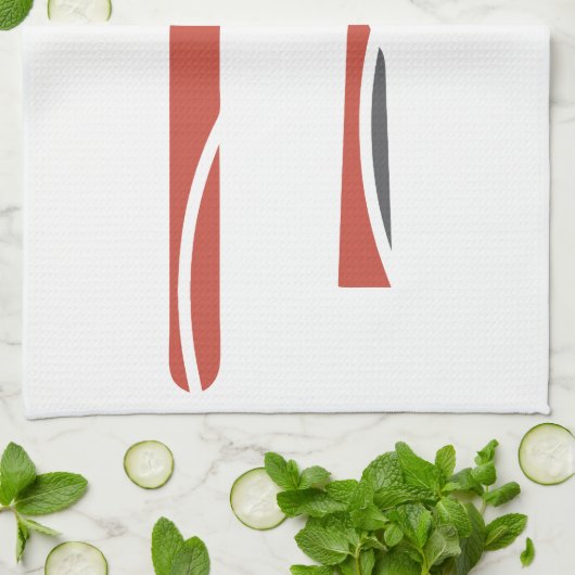 Vork- en lepelontwerp theedoek (Gevouwen)